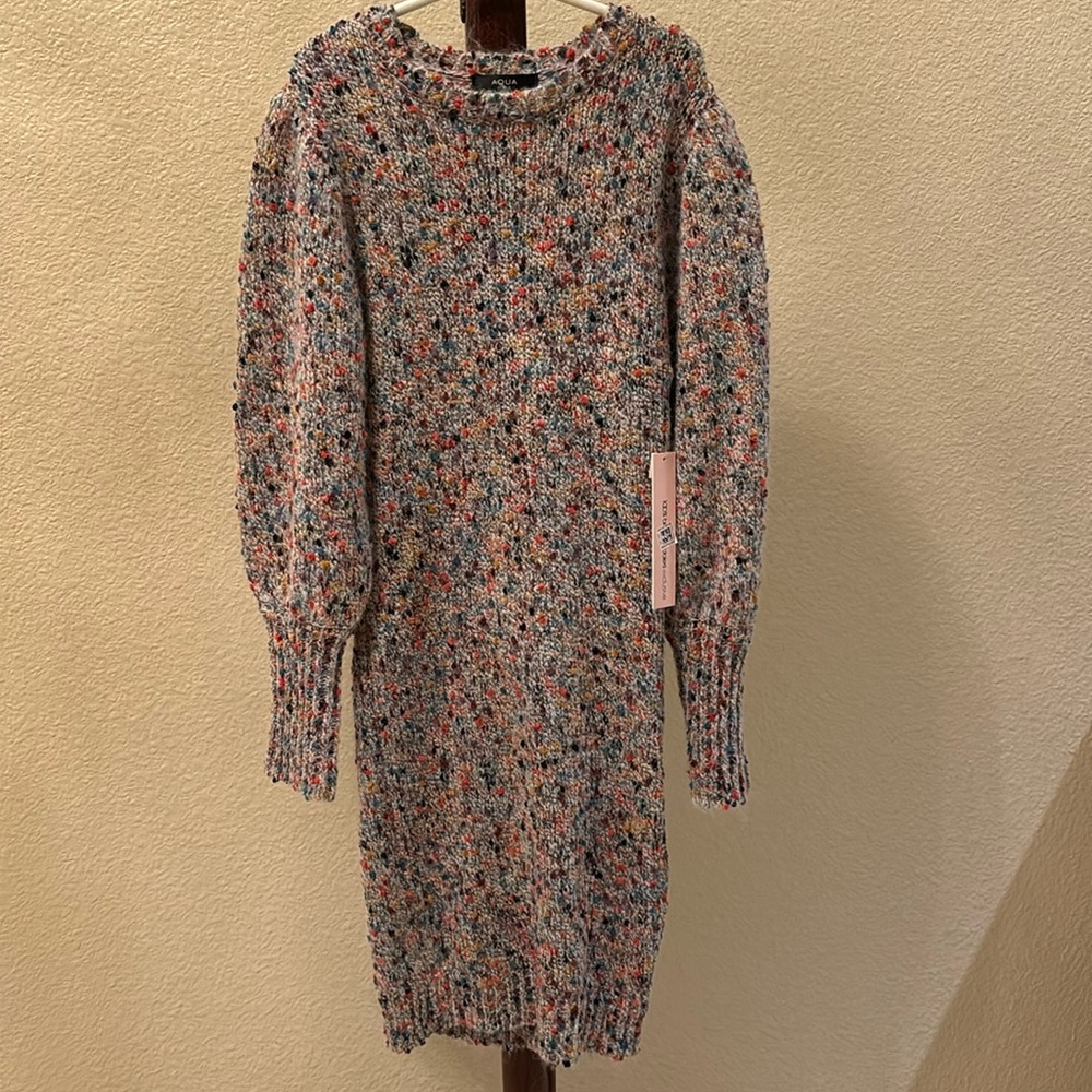 Aqua girls colorful sweater dress NWT
